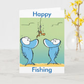 Happy Fishing Funny Cartoon Grußkarte Karte (Gelbe Blume)