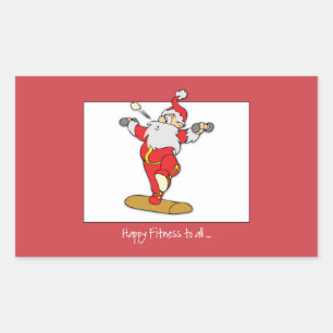 Happy Fitness Übung Weihnachten mit dem Weihnachts Rechteckiger Aufkleber