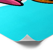 Happy Flamingo Photobombed Poster (Ecke)