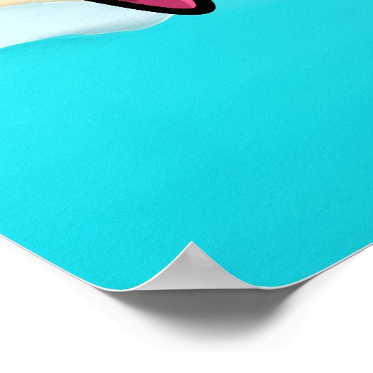 Happy Flamingo Poster (Ecke)