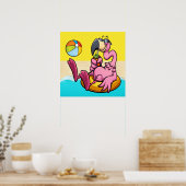 Happy Flamingo Poster (Küche)