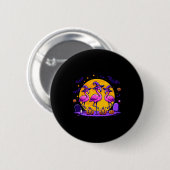 Happy Flamingoween Funny Flamingo Halloween Costum Button (Vorne & Hinten)