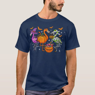 Happy Flamingoween Hexch Pumpkin Mummy Flamingo Ha T-Shirt