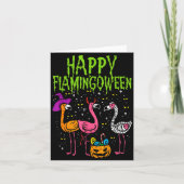 Happy Flamingoween Y Flamingos Funny Halloween Cos Karte (Vorderseite)