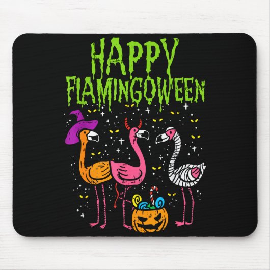 Happy Flamingoween Y Flamingos Funny Halloween Cos Mousepad (Vorne)