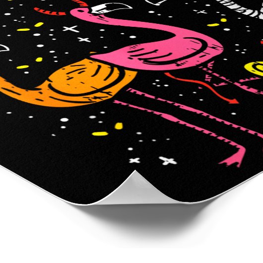 Happy Flamingoween Y Flamingos Funny Halloween Cos Poster (Ecke)