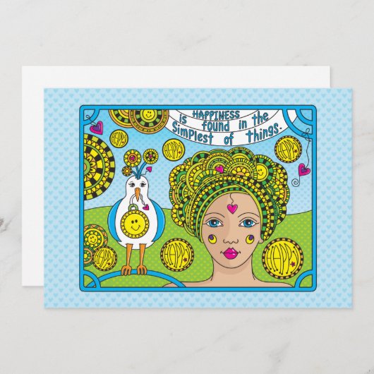 Happy_Flat Card 7"x5" (Vorne/Hinten)