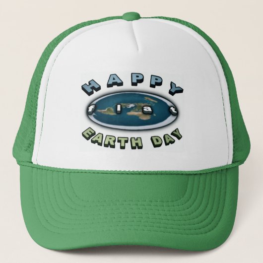 Happy FLAT Earth Day Cap Truckerkappe (Vorderseite)
