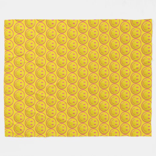 Happy Fleece Blanket (Vorderseite (Horizontal))
