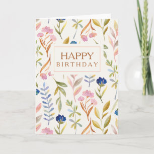 Happy Floral Geburtstagskarte Karte