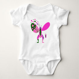 Happy Flower Butterfly Illustration Baby Strampler