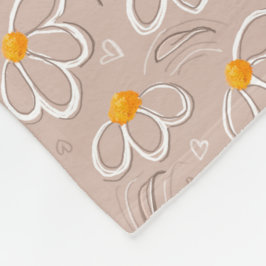 Happy Flower Doodles Fleecedecke