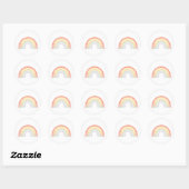 Happy Flower Faces Pastel Rainbow Favor Sticker (Blatt)