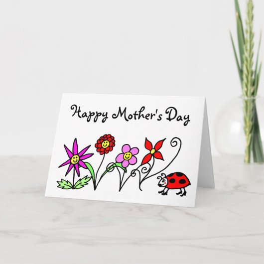 Happy Flower Mother's Day Karte (Vorderseite)
