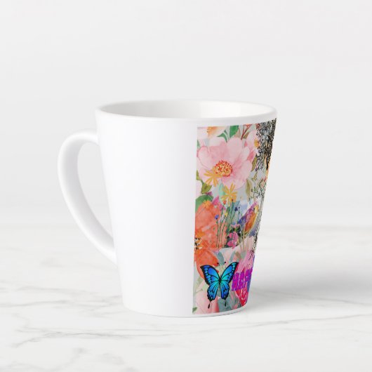 Happy Flower Power Milchtasse (Linke Ecke)