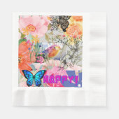 Happy Flower Power Serviette (Vorderseite)