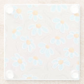 Happy Flowers Sandstone Glasuntersetzer (Rückseite)