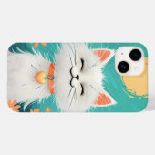 Happy Fluffy White Cat Phone Case - Sunny Smile &  (Rückseite (Horizontal))