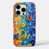 Happy Flutter: Psychedelisches Lächeln Case-Mate iPhone Hülle (Rückseite)