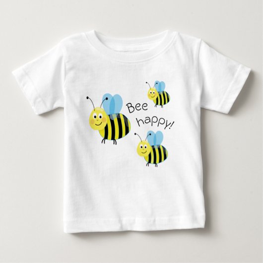 Happy Flying Bies Niedliche Biene glücklich Baby T-shirt (Vorderseite)