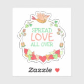 Happy Flying Bird-Spread-Liebe über Niedliche Stic Aufkleber (Blatt)