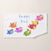 Happy Flying Birds Bath Handtücher - Custom Text (Handtuch)