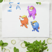 Happy Flying Birds Kitchtuch - Custom Text Geschirrtuch (Gefaltet)