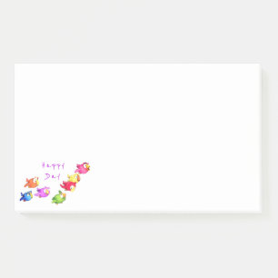 Happy Flying Birds Post it Notes - Custom Text Post-it Klebezettel