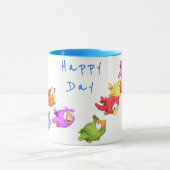 Happy Flying Birds Tasse - Benutzerdefinierter Tex (Zentrum)