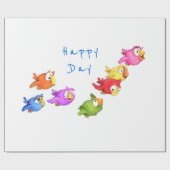 Happy Flying Birds Wrapping Paper - Benutzerdefini Geschenkpapier (Flach)