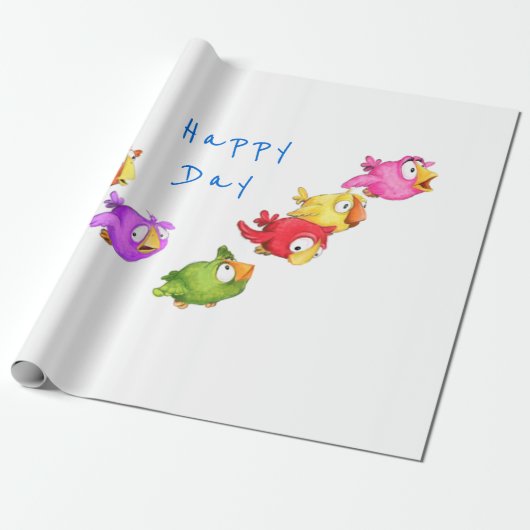 Happy Flying Birds Wrapping Paper - Benutzerdefini Geschenkpapier (Ungerollt)