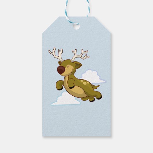 Happy Flying Christmas Rentier Geschenkanhänger (Rückseite)