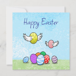 Happy Flying Easter Eggs Feiertagskarte