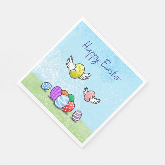 Happy Flying Easter Eggs Serviette (Ecke)
