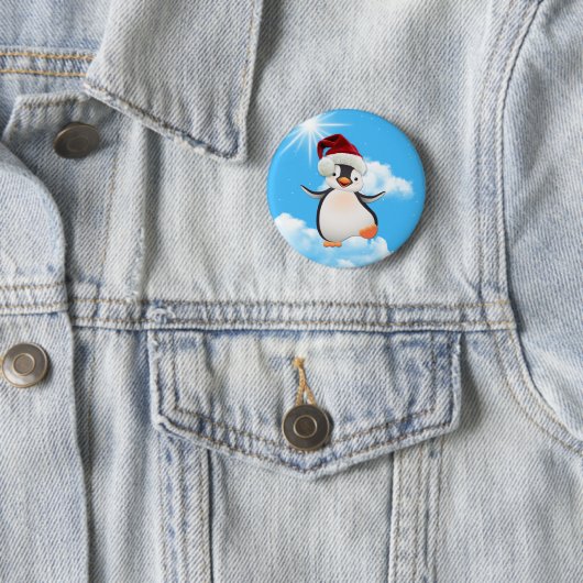 Happy Flying Pinguins & Santa-hat Button (Beispiel)