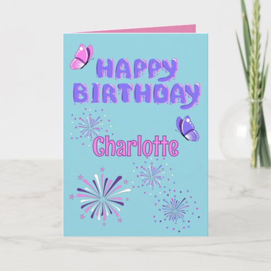 Happy Folded Greeting Card Karte (Vorderseite)