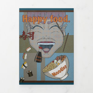 Happy Food Dreifach Gefaltete Einladung
