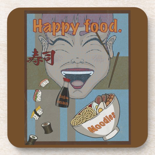Happy Food Getränkeuntersetzer (Vorderseite)