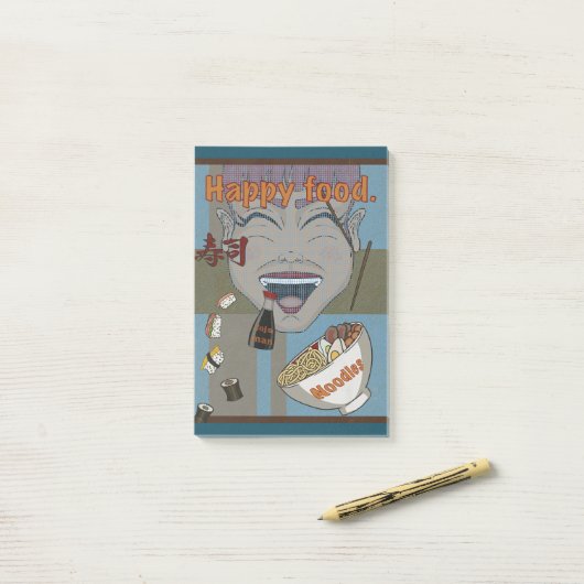 Happy Food Post-it Klebezettel (Auf Schreibtisch)