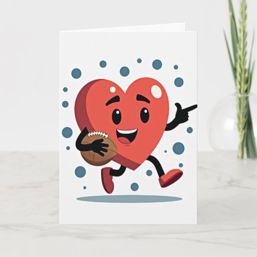 Happy Football Heart Card Karte (Vorderseite)