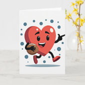 Happy Football Heart Card Karte (Gelbe Blume)