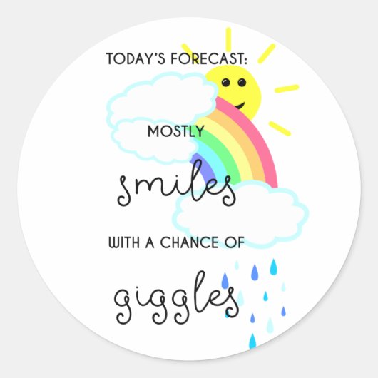 Happy Forecast Runder Aufkleber (Vorderseite)