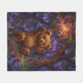Happy Forest Teddy Bar Art Fleecedecke (Vorderseite (Horizontal))