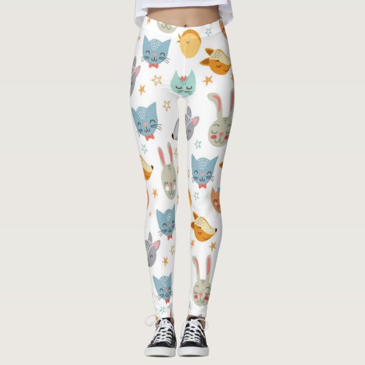 Happy Forrest Animals Muster Leggings (Vorderseite)