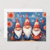 Happy Forth of July Gnomes Postkarte (Vorne/Hinten)