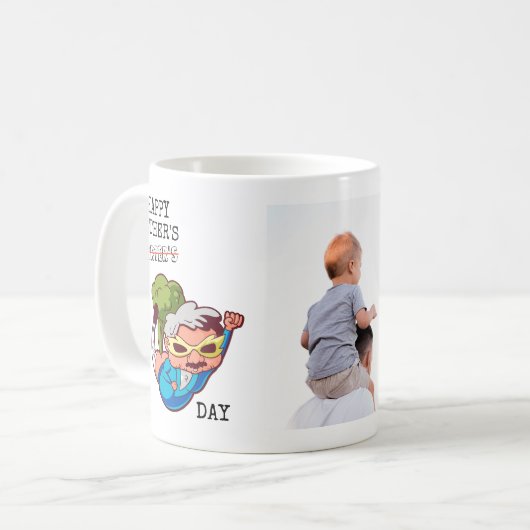 Happy Foto Vater's Farters Day Funny Farter Joke Kaffeetasse (Vorderseite Links)