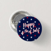 Happy fourth of July script red white navy stars Button (Vorne & Hinten)