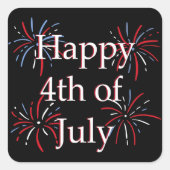 Happy Fourth Square Sticker (Vorderseite)