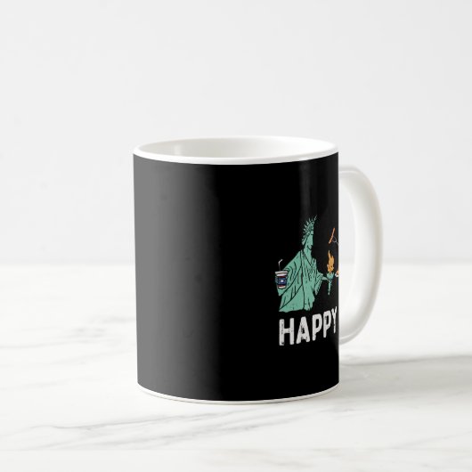 Happy Fourth statue of Liberty Uncle Sam Funny 4. Kaffeetasse (VorderseiteRechts)