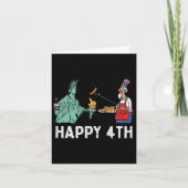 Happy Fourth statue of Liberty Uncle Sam Funny 4. Karte (Vorderseite)